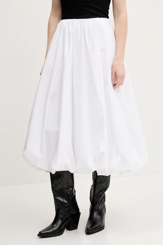 Abercrombie & Fitch fustă din bumbac uni alb KI143.5069.100