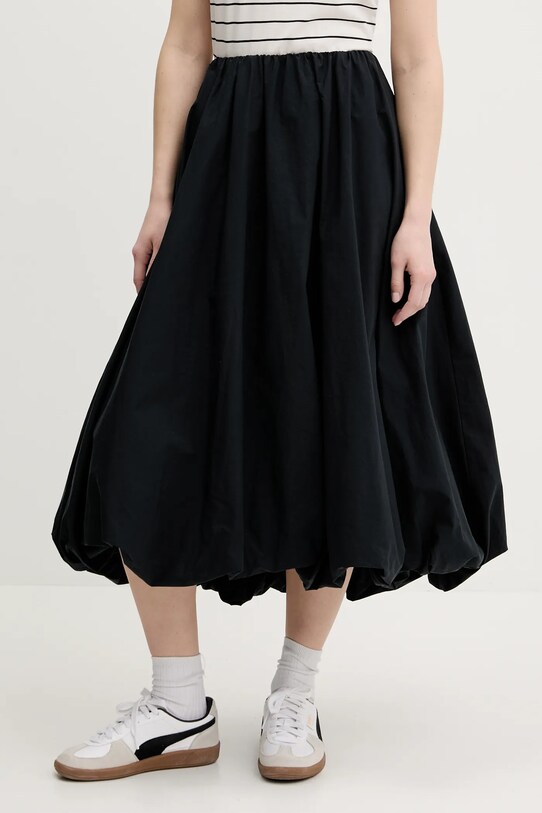 Abercrombie & Fitch fusta din bumbac uni negru KI143.5070.900