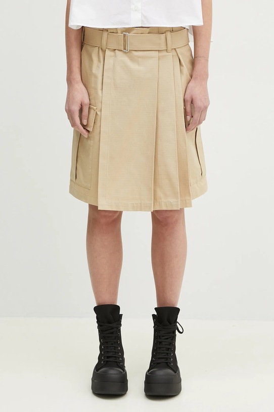 Kenzo spódnica bawełniana bawełna beżowy FF52JU2989DL.11