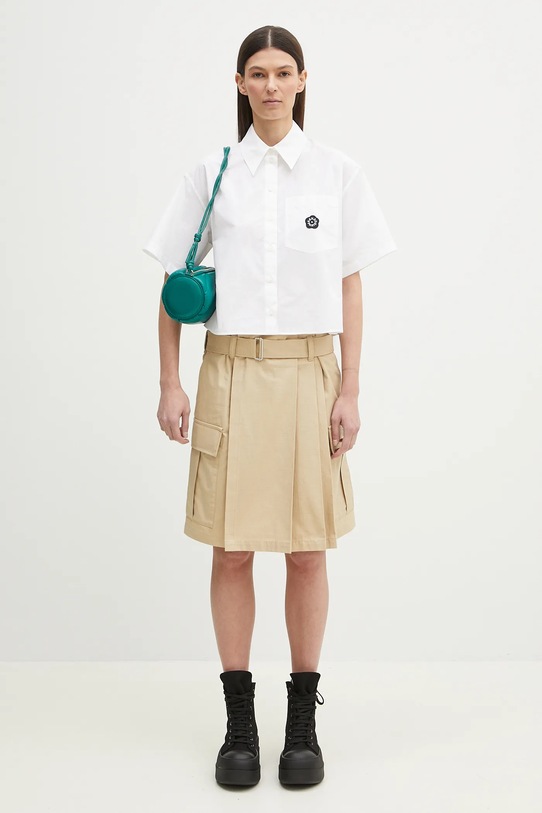 Kenzo spódnica bawełniana FF52JU2989DL.11 beżowy