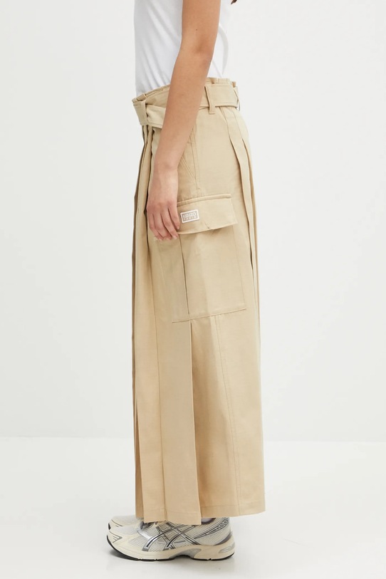 Kenzo spódnica bawełniana FF52JU3039DL.11 beżowy SS25