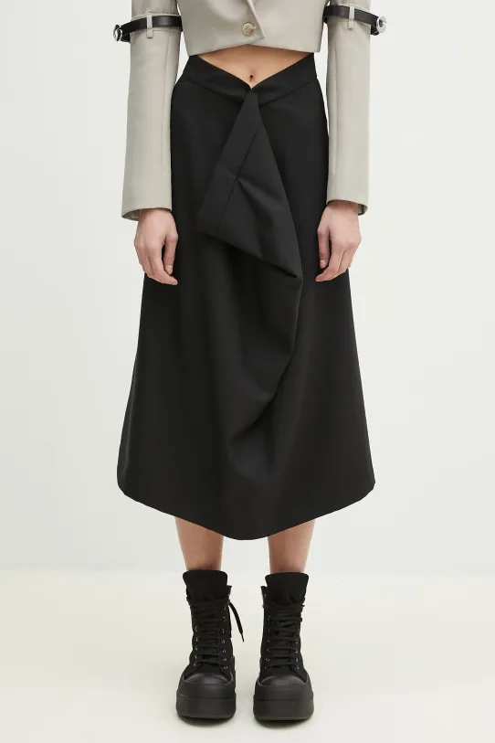 Kenzo spódnica wełniana casual czarny FF52JU3149RA.99