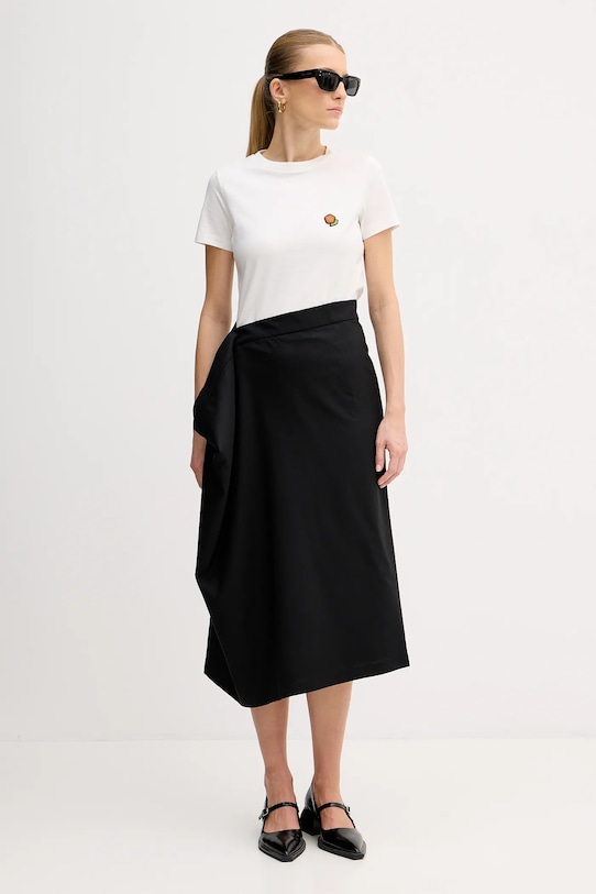 Kenzo spódnica wełniana FF52JU3149RA.99 czarny SS25