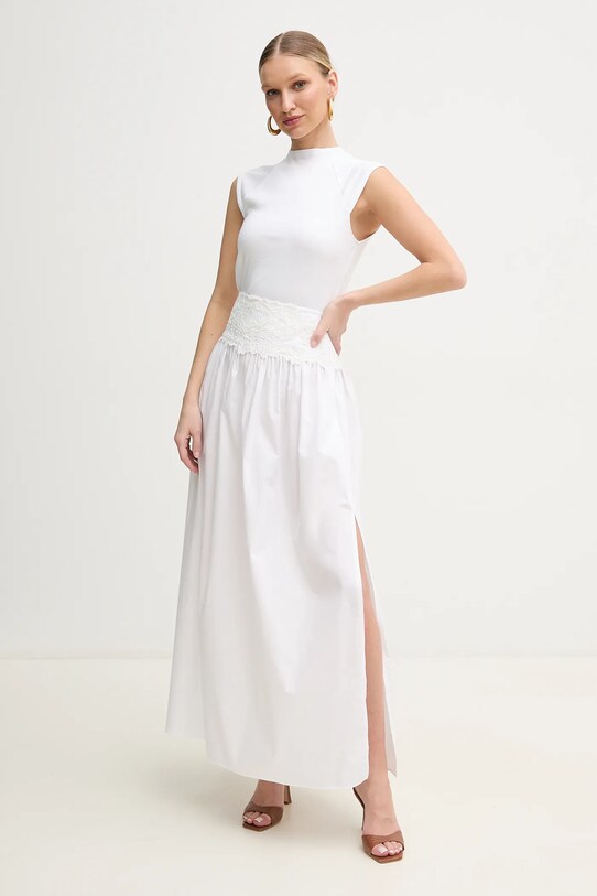 Bavlnená sukňa Ermanno Scervino D464O605OVZ biela SS25
