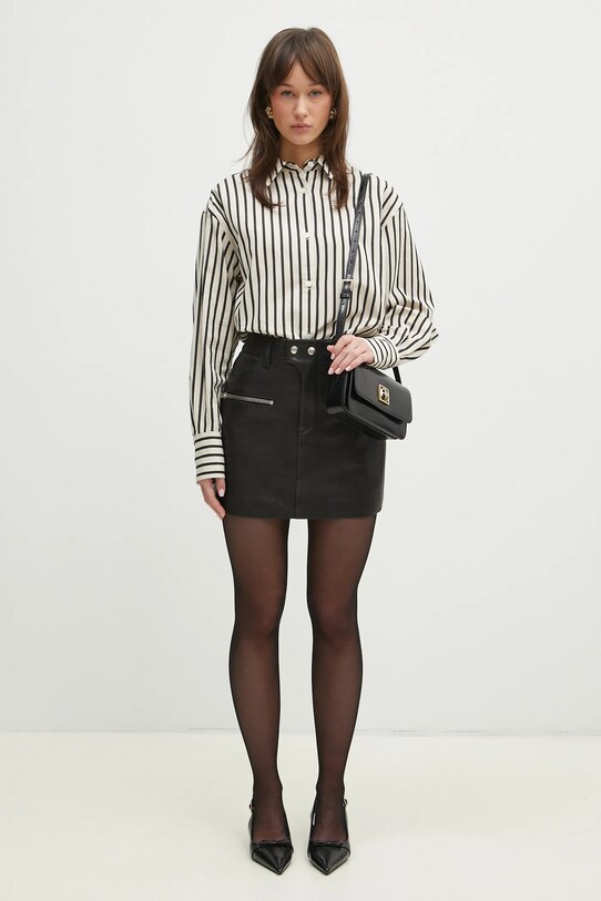 Sukňa Anine Bing Steel Skirt A.04.10752 čierna