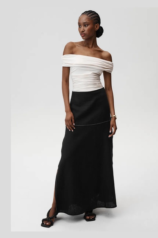 Undress Code spódnica lniana Serenity Skirt Stitch czarny 893