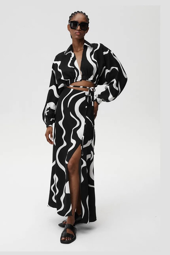 Undress Code spódnica z domieszką lnu Athena Skirt 904 czarny SS25