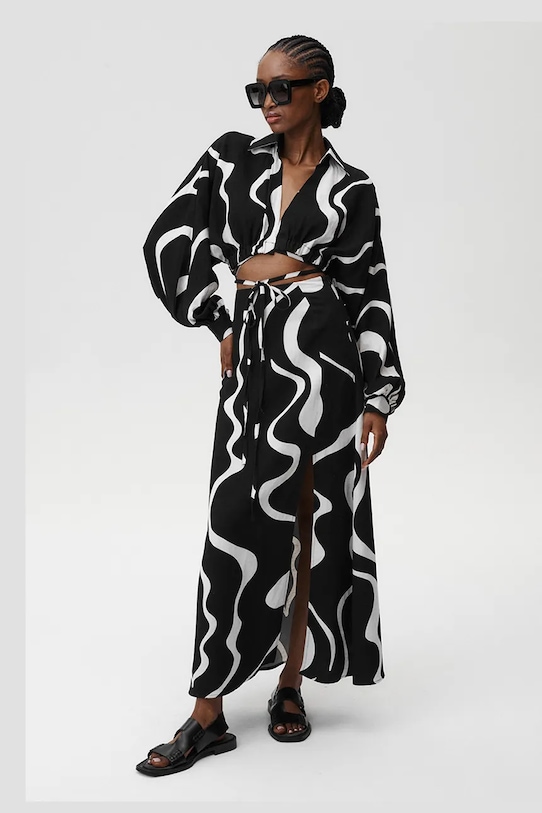 Undress Code spódnica z domieszką lnu Athena Skirt multicolor 904