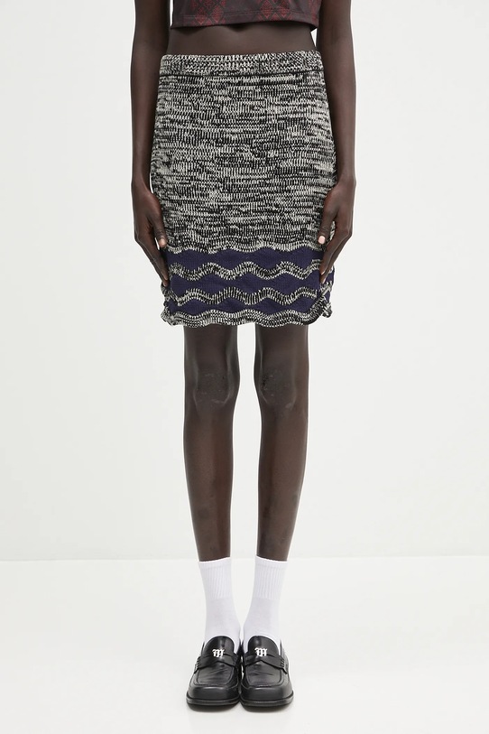 Wales Bonner spódnica Shade Knit casual granatowy WS25KN26.KN04.5100