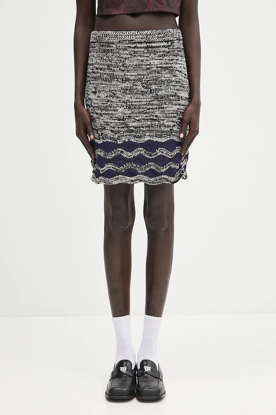 Wales Bonner spódnica Shade Knit casual granatowy WS25KN26.KN04.5100