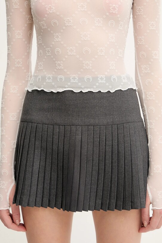 Marine Serre spódnica z domieszką wełny Regenerated Tailoring Pleated szary WSK063A.DWOV0057
