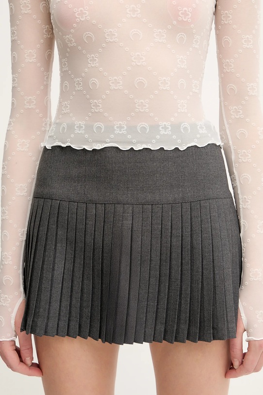 Marine Serre fustă din amestec de lână Regenerated Tailoring Pleated gri WSK063A.DWOV0057