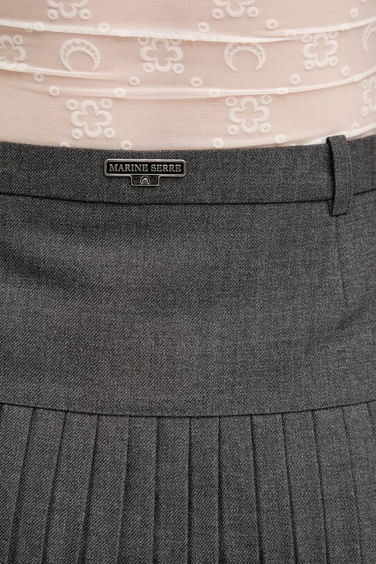 Marine Serre spódnica z domieszką wełny Regenerated Tailoring Pleated WSK063A.DWOV0057 szary