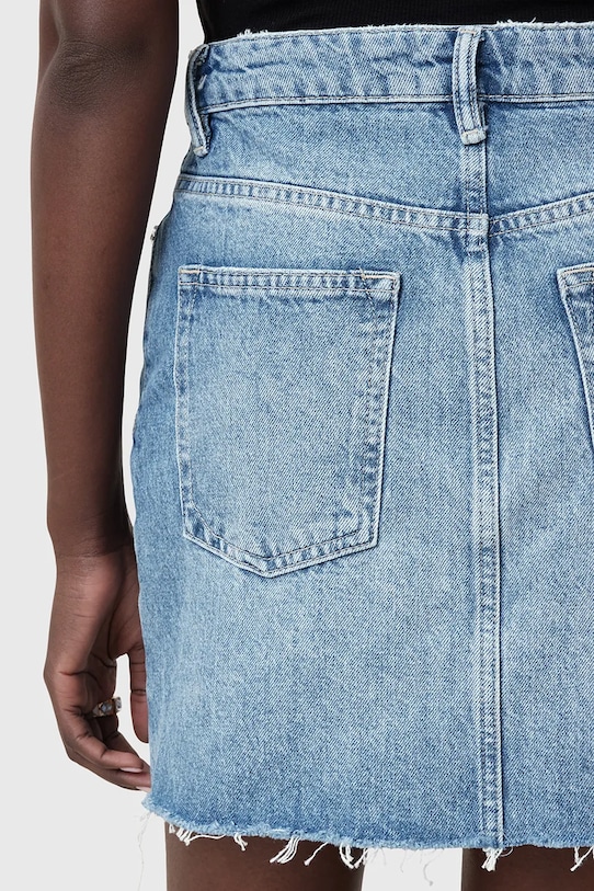 AllSaints fusta jeans AKI CROSSOVER albastru W006RC