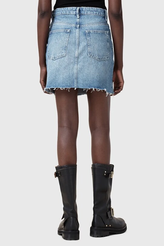 AllSaints fusta jeans AKI CROSSOVER W006RC albastru