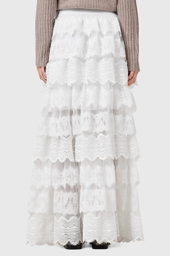 Φούστα AllSaints LIZI LACE W059RC λευκό