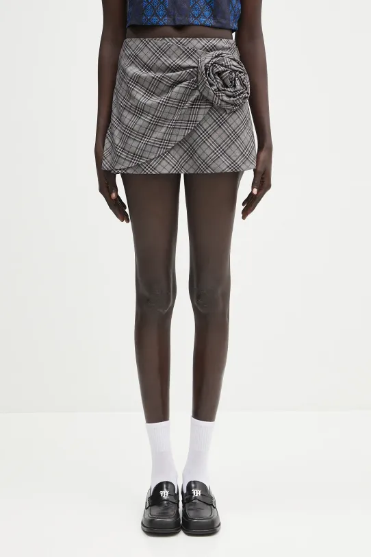 Vunena suknja AMBUSH Check Rose Skirt širi se prema dolje siva 12115390