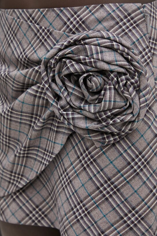 Μάλλινη φούστα AMBUSH Check Rose Skirt γκρί 12115390