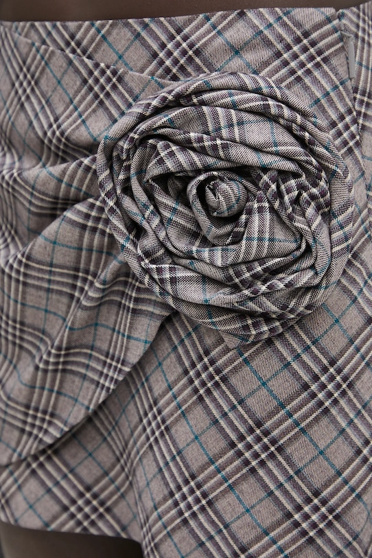 AMBUSH spódnica wełniana Check Rose Skirt szary 12115390