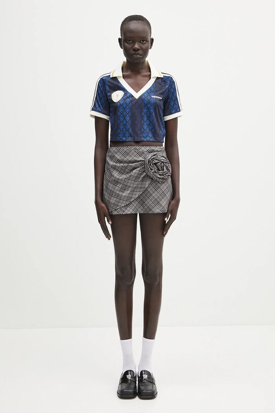 Μάλλινη φούστα AMBUSH Check Rose Skirt 12115390 γκρί