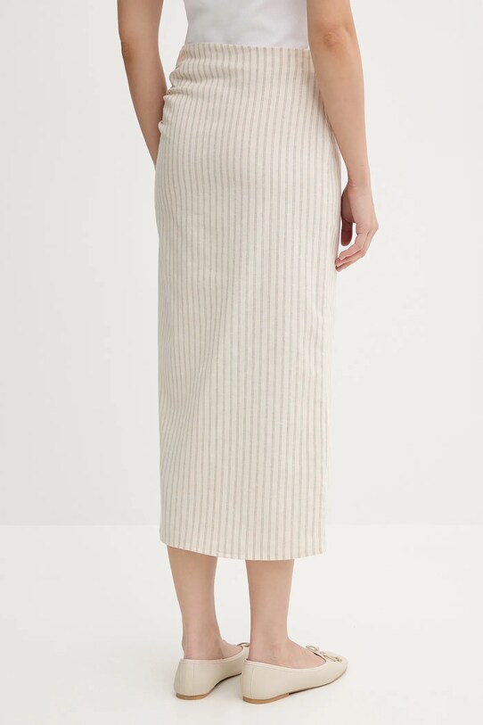 Sisley spódnica z domieszką lnu 45ICL002P beżowy SS25