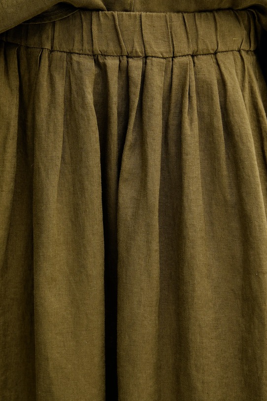 Sisley fustă din in verde 4AGHL002T