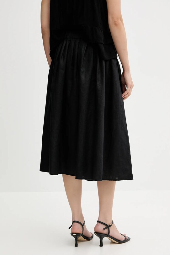 Îmbrăcăminte Sisley fustă din in 4AGHL002T negru