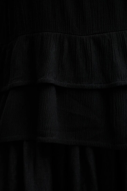 Sisley fustă din in negru 4AGHL002T