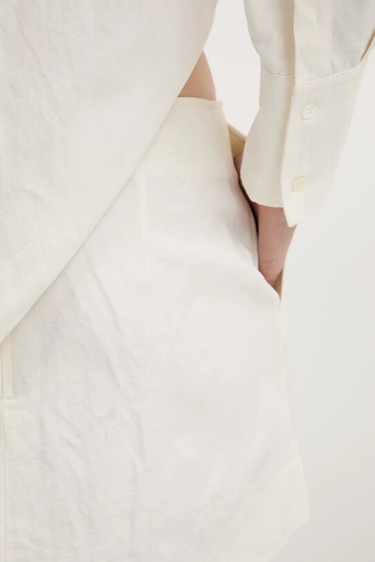 JW Anderson linen blend skirt Curved Hem Mini beige SK0185.PG1690.002