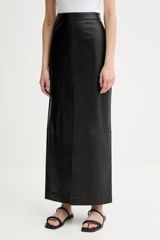 Filippa K bőr szoknya sima fekete 31409.FK