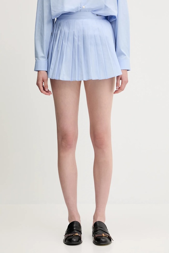 Sporty & Rich cotton skirt Serif Logo Anae A-line blue SK018612300BL59