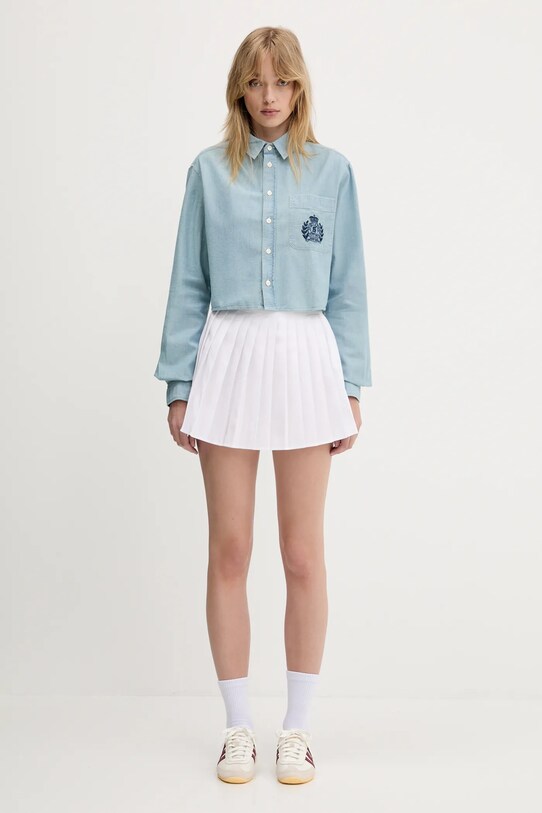 Sporty & Rich cotton skirt Serif Logo Anae SK018612300WH01 white