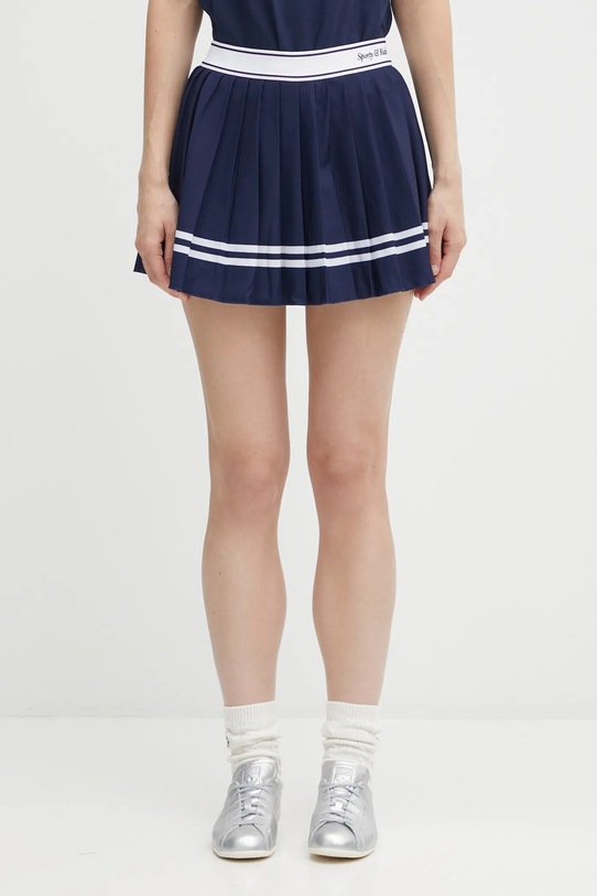 Sporty & Rich spódnica Italic Logo Pleated casual granatowy SK005621313BL107