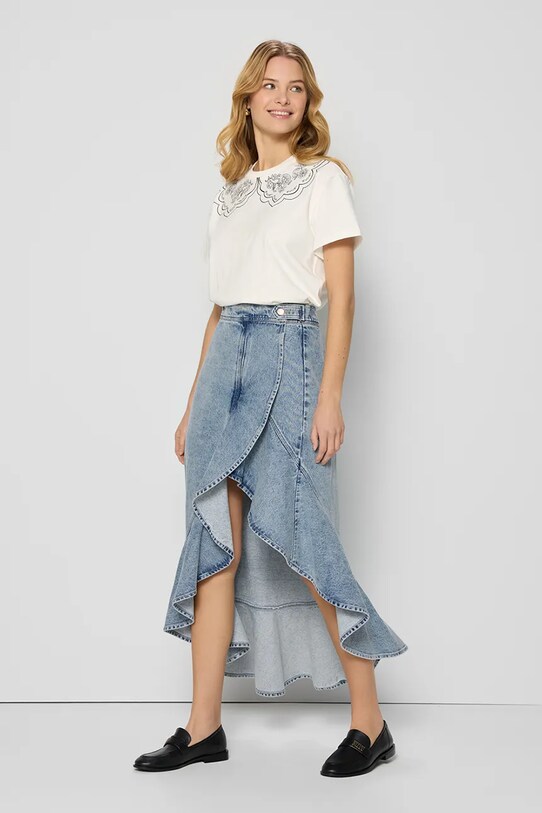 Bizuu fustă din bumbac denim NIIA NIIA.NIEBIESKI.SS25 albastru SS25