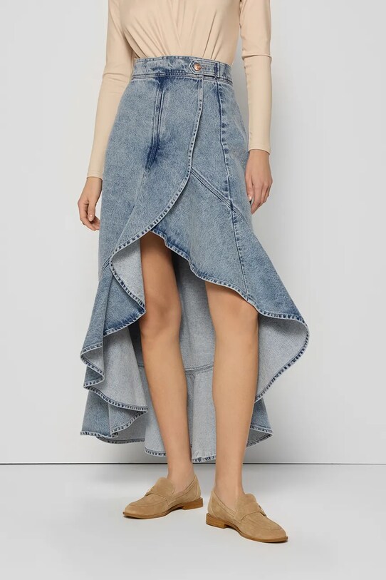 Îmbrăcăminte Bizuu fustă din bumbac denim NIIA NIIA.NIEBIESKI.SS25 albastru