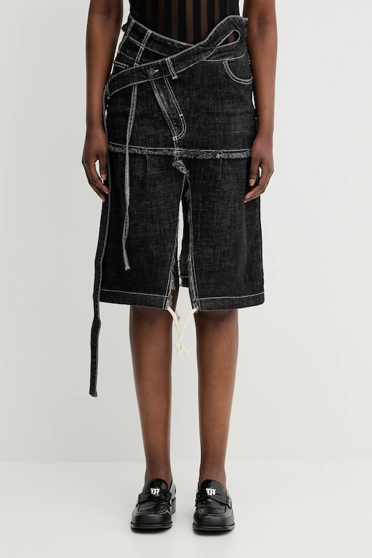 Ottolinger denim skirt Signature Wrap with elastane black 117.301217.01