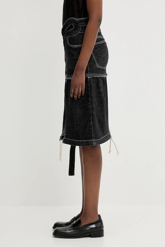 Ottolinger denim skirt Signature Wrap 117.301217.01 black SS25