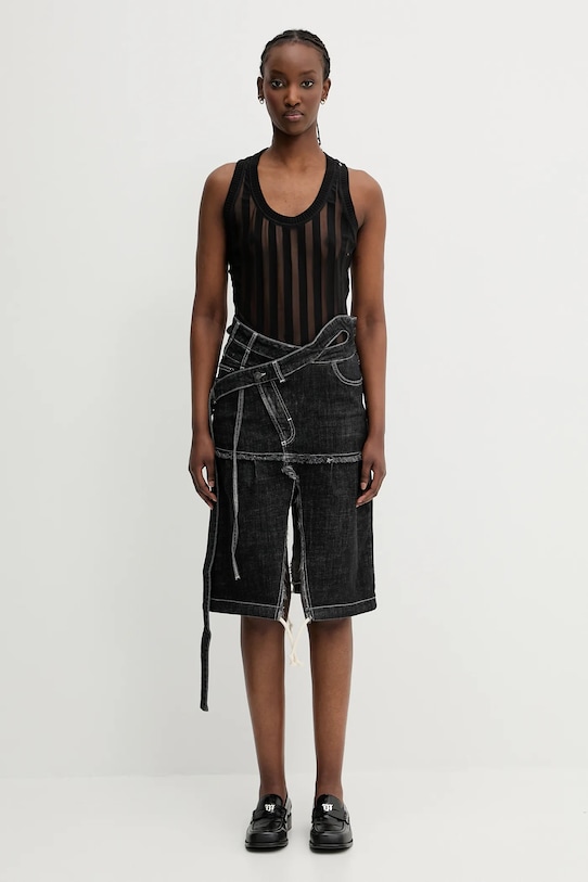 Ottolinger denim skirt Signature Wrap 117.301217.01 black