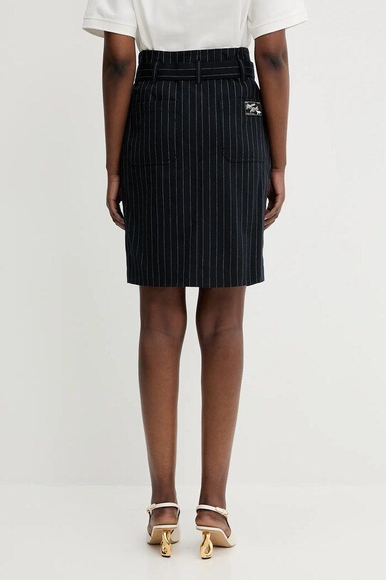 Одежда Юбка с примесью шерсти Maison Kitsuné Paperbag Pleated OW01521WT3007 чёрный
