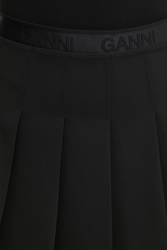 GANNI spódnica Light Twill Pleated Mini czarny F9710