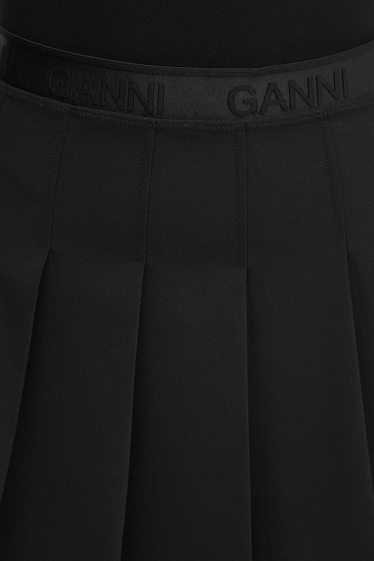 GANNI spódnica Light Twill Pleated Mini czarny F9710