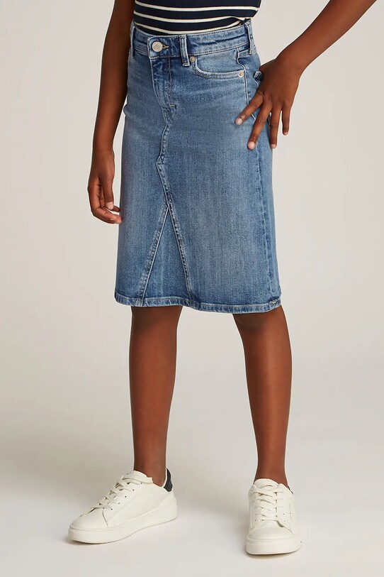 Детская джинсовая юбка Tommy Hilfiger mini голубой KG0KG08286.PPYA