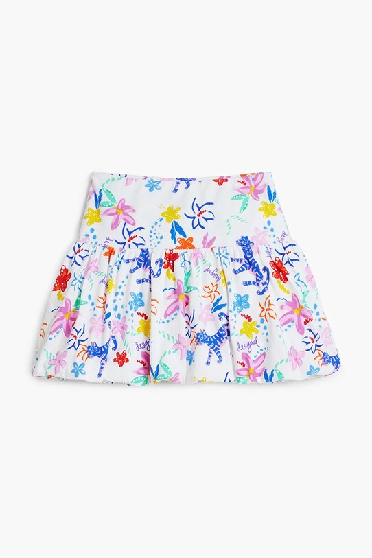 Desigual fusta din bumbac pentru copii 25SGFK01 alb SS25