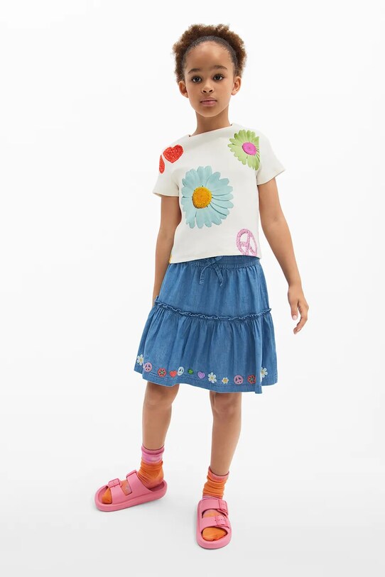 Desigual fustă fete imprimeu albastru 25SGFW02