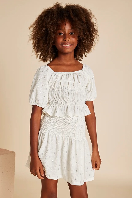 Dječja suknja Mayoral mini bež 6971.8F.Junior.PPYA