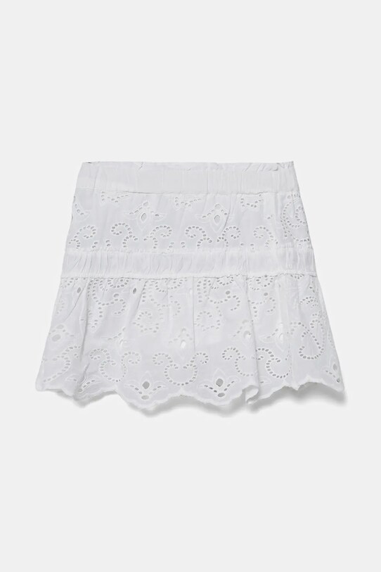 Guess fustă din bumbac pentru copii imprimeu alb J5GD35.WH7D0.PPYA