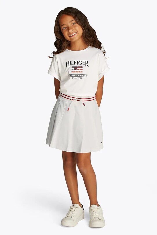 Дитяча спідниця Tommy Hilfiger mini білий KG0KG08428.PPYA