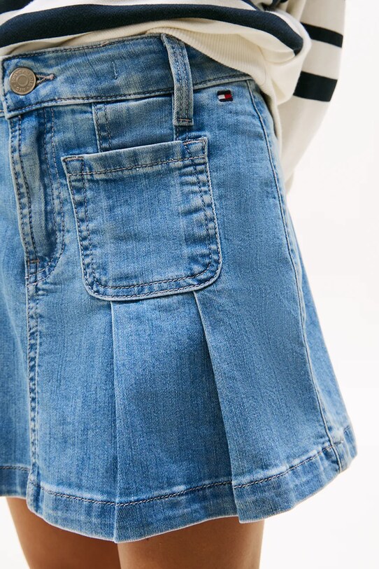 Dziewczynka Tommy Hilfiger spódnica bawełniana dziecięca KG0KG08430.128.176.PPYA niebieski