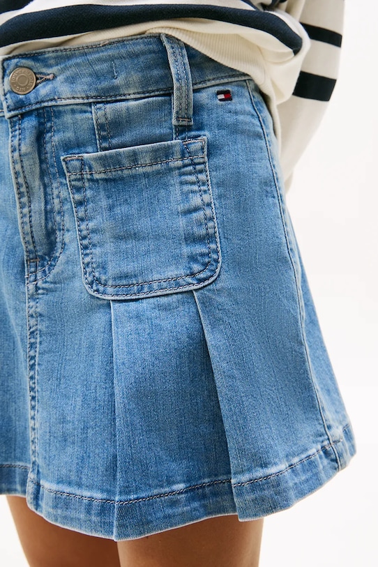 Dievča Dievčenská bavlnená sukňa Tommy Hilfiger KG0KG08430.128.176.PPYA modrá
