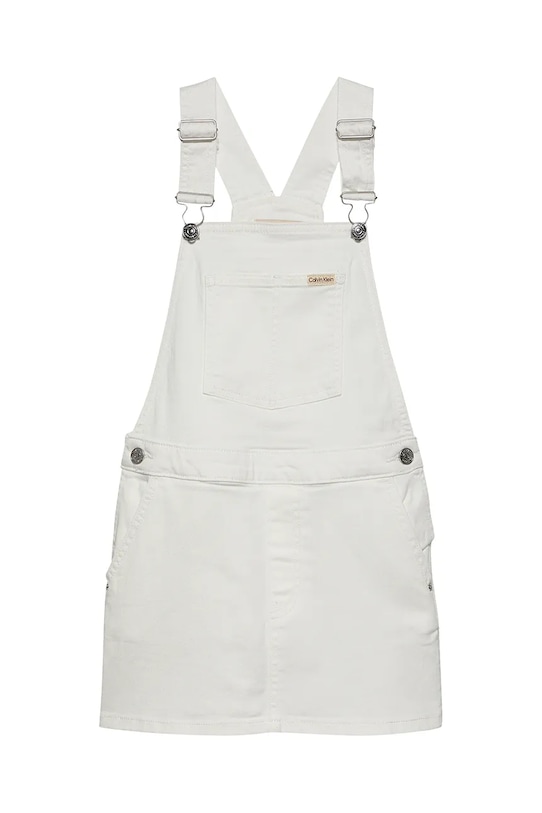 Calvin Klein Jeans spódnica jeansowa dziecięca z elastanem biały IG0IG02904.PPYA